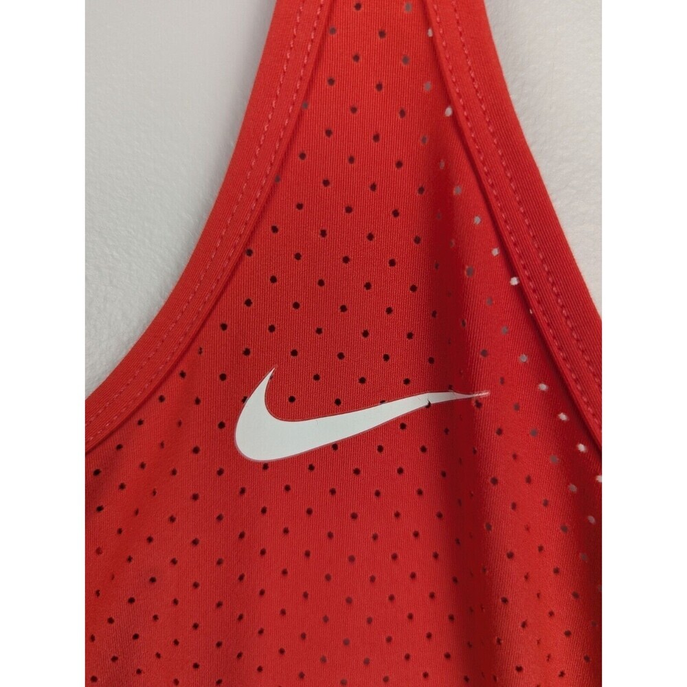 Nike Dri-Fit Women's Slam Printed Breathe Tennis Tank Top XS Perforated Orange - Picture 2 of 10